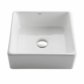 Square Ceramic Vessel Bathroom Sink