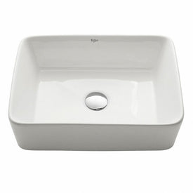 Rectangular Ceramic Vessel Bathroom Sink