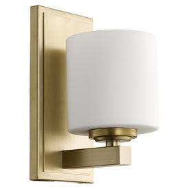 Signature Cylinder Single-Light Bathroom Wall Sconce with Opal Glass Shade