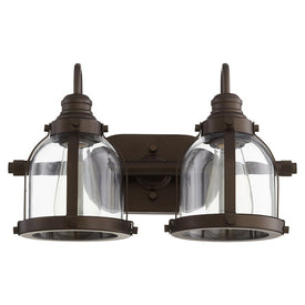 Banded Dome Two-Light Bathroom Vanity Fixture