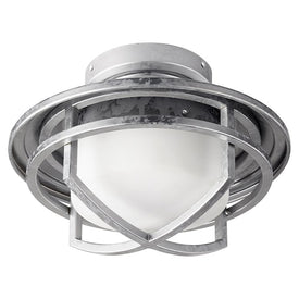 Windmill Single-Light Ceiling Fan Light Kit with Metal Cage Frame and Satin Opal Glass Shade