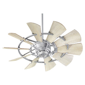 Ceiling Fan Windmill 6 Speed with Wall Control 44 Inch Galvanized 10 Blade Weathered Oak