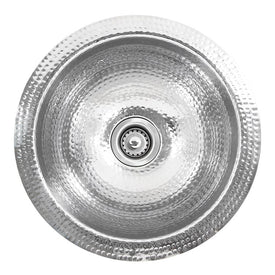 Brightwork Home 13" Single Bowl Hand-Hammered Stainless Steel Dual-Mount Bar/Prep Sink