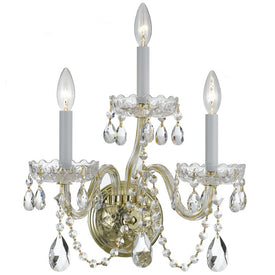 Traditional Crystal Three-Light Wall Sconce