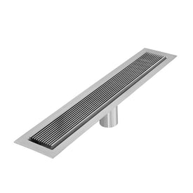 Drain Delmar Wedgewire Polished Linear with Flange Edge 24 Inch 316 Marine Stainless Steel