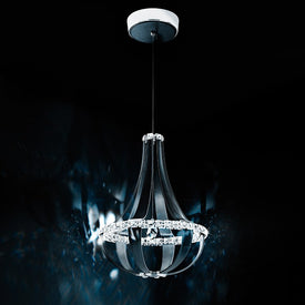 Crystal Empire Twelve-Light LED Pendant with Clear Swarovski Crystals