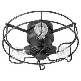 Windmill Three-Light Ceiling Fan Light Kit with Metal Cage