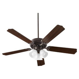 Capri X 52" Five-Blade Three-Light Ceiling Fan with Faux Alabaster Shades