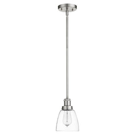 Single-Light Mini Pendant with Clear Glass Bell Shade