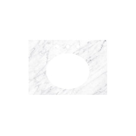 Carrara Marble 30" x 22" Single Vanity Top with Oval Sink Cutout for 8" Widespread Faucet