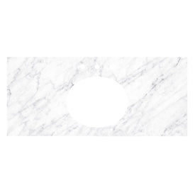 Carrara Marble 36" x 22" Single Vanity Top with Oval Sink Cutout for 8" Widespread Faucet