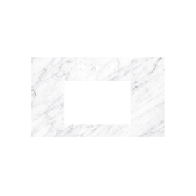 Carrara Marble 36" x 22" Single Vanity Top with Rectangular Sink Cutout for 8" Widespread Faucet