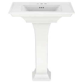 Town Square S 30" L x 22.5" W x 35" H Fireclay Pedestal Sink with Base for Centerset Faucet - White