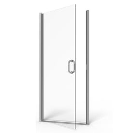 36" L x 76" H Semi-Frameless Swing Shower Door - Brushed Nickel/Clear