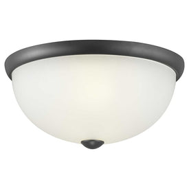 Two-Light 14" Glass Dome Flush Mount Ceiling Fixture