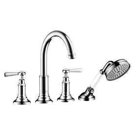 Montreux Two Handle 4-Hole Roman Tub Filler with Handshower