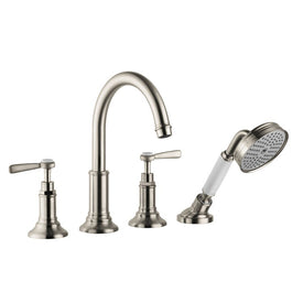 Montreux Two Handle 4-Hole Roman Tub Filler with Handshower