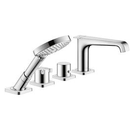 Citterio E Two Handle 4-Hole Thermostatic Roman Tub Filler with Handshower