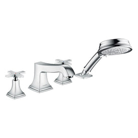Metropol Classic Two Handle 4-Hole Roman Tub Filler Trim with Handshower