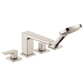 Metropol Two Handle 4-Hole Roman Tub Filler Trim with Handshower