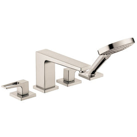 Metropol Two Handle 4-Hole Roman Tub Filler Trim with Handshower