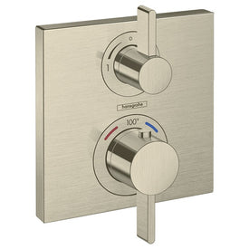 Ecostat Square Two Handle Thermostatic Valve Trim with Volume Control - OPEN BOX