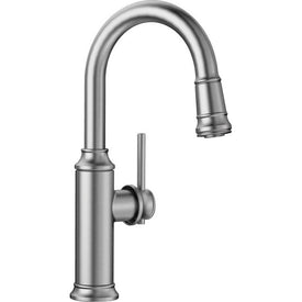 Empressa Single Handle Pull Down Bar/Prep Faucet - Stainless Steel