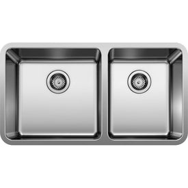 Formera 33" Offset Double Bowl Stainless Steel Undermount Kitchen Sink