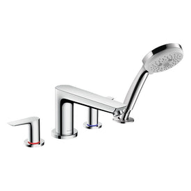 Talis E Two Handle 4-Hole Roman Tub Filler with Handshower