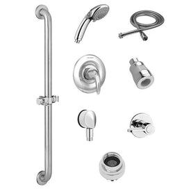 Commercial Shower System Kit with Handshower, Shower Head and 36"Slide/Grab Bar - Polished Chrome