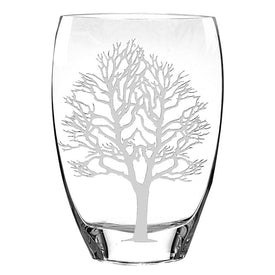 Tree of Life European Mouth-Blown Crystal 12" Vase