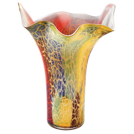 Firestorm Murano-Style Mouth-Blown Art Glass 17" Napkin Vase