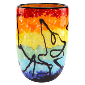 Allura Murano-Style Art Glass Oval Vase