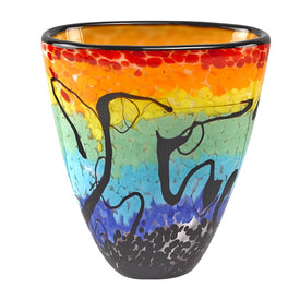 Allura Murano-Style Art Glass Tapered Oval Vase