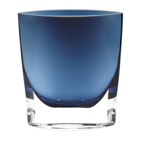 Samantha Midnight Blue European Mouth-Blown 8" Glass Vase