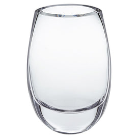 Crescendo Clear European Mouth-Blown Lead-Free Crystal Oval Thick-Walled Vase