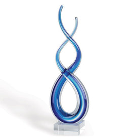 Touch Of The Blues Murano-Style Art Glass 20" Centerpiece