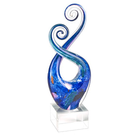Monet Swirl Murano-Style Art Glass 10" Centerpiece