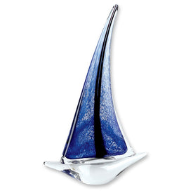 Murano-Style Art Glass 13.5" Sailboat
