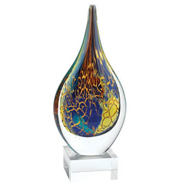 Firestorm Teardrop Murano-Style Art Glass 11" Centerpiece