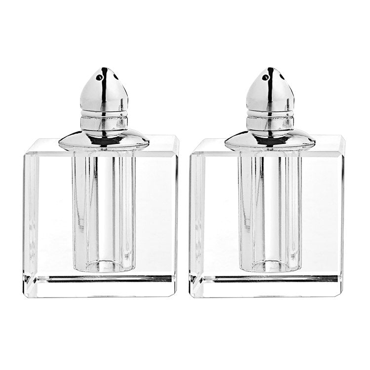 Badash Preston Platinum Lead-Free Crystal Salt and Pepper Shakers