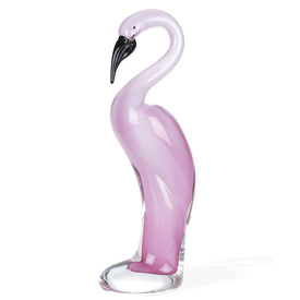 Murano-Style Art Glass 13" Pink Flamingo