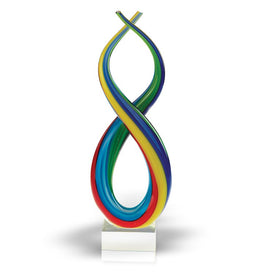 Rainbow Spectrum Murano-Style Blown Art Glass 14" Centerpiece