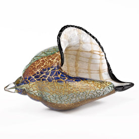 Firestorm Murano-Style Artistic Glass Large Conch Shell