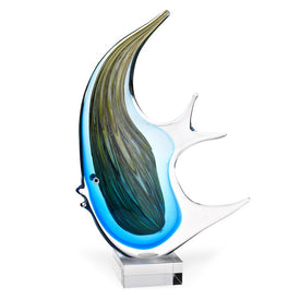 Murano-Style Artistic Glass Giant Angel Fish