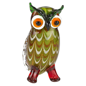 Murano-Style Art Glass Owl