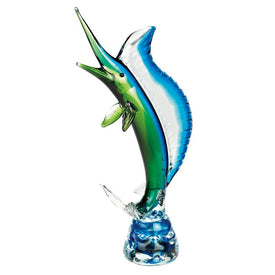 Murano-Style Art Glass Large Sailfish