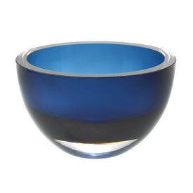 Penelope Midnight Blue European Mouth-Blown Lead-Free Crystal 6" Bowl