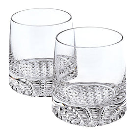 Park Avenue European Mouth-Blown Lead-Free Crystal Double Old Fashioned Glasses Set of 4