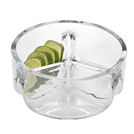 Trista European Mouth-Blown Lead-Free Crystal Three-Section Serving Bowl